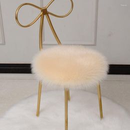 Pillow Fashion Creative Soft Faux Fur Round Chair Seat Office Sofa Home Decoration Anti-Slip Mat Supplies