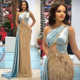 Illusion Tassel Sexy Mermaid Evening Dress Elegant Beading Applique Custom Made Women Party Gown Sleeveless Prom Robe