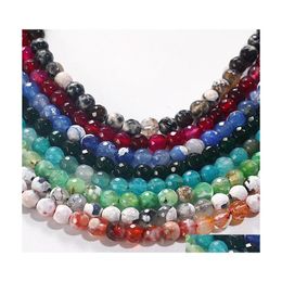 Stone Colorf Agate Loose Beads Natural For Diy Jewellery Making Bracelet 6Mm Size Onyx Section Drop Delivery Dhxyh