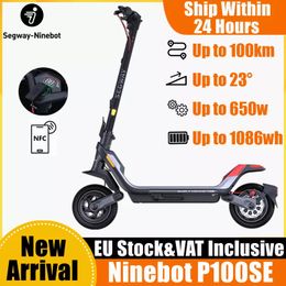 EU Stock Original Ninebot By Segway P100S Smart Electric Kick Scooter P100SU 1086Wh Big Battery 100KM Range 10.5 Tyre NFC KickScooter Inclusive of VAT