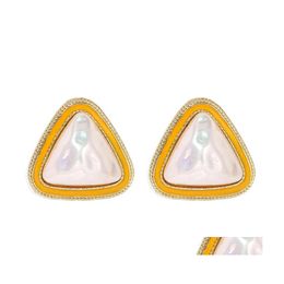 Stud Boho Cute Imitation Pearl Earrings Fashion 4 Colors Triangle Shaped Earring Jewelry Accessories Gifts 2501 Y2 Drop Delivery Dhleo