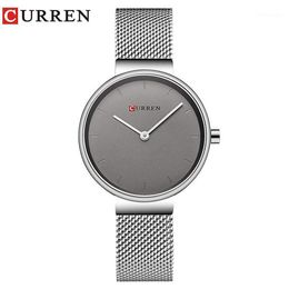 CURREN New Women Watch Fashion Dress Ladies Watches Stainless Steel Quartz Wristwatch Saat Clock relogios feminino1293G