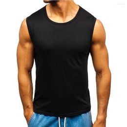 Men's Tank Tops Sport Pure Colour Vest Men Casual Loose Shirt Fast Dry Perspiration Breathable Sleeveless Tee Workout Fitness
