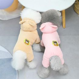 Dog Apparel Pet Winter Clothes Jacket Coat Overalls For Dogs Cotton Warm Fleece Star Corduroy Teddy