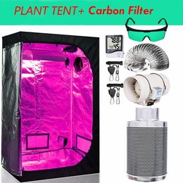 Grow Lights Tent Room Complete Kit Hydroponic Growing System 1000W LED Grow Light Carbon Filter Combo Multiple Size Dark Room