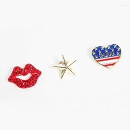 Brooches Pins Creative Cartoon Star Love Heart Flag Lips Brooch Tops Pin Badge For Woman Girls Fashion Jewellery Accessories Gifts Roya22