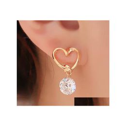 Dangle Chandelier Crystal Earings Sweety Allergy Heart Zircon Ear Pins Bowknot Faux Pearl Drop Earrings Delivery Jewelry Dhelc