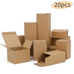 Gift Wrap 20pcs / brown kraft paper party gift DIY box carton Wedding Party Box Multi Size Custom 0207