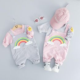Комплекты одежды весна и осенняя одежда для мальчиков Девочки для детской прогулки, детские детский набор 0-3 лет.
