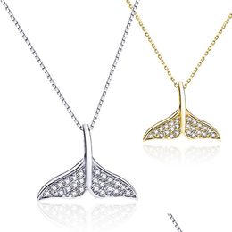 Pendant Necklaces Cr Jewellery S925 Sterling Sier Mermaid Tail Necklace Korean Version Dolphin For Women Drop Delivery Pendants Dhgarden Dhxic