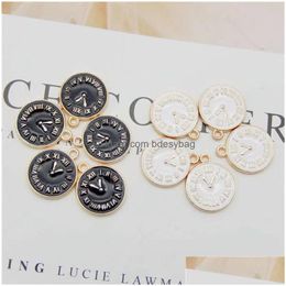 Charms 20Pcs/Lot Fashion Drip Oil Clock Horologe Enamel Pendant Alloy Fit For Bracelet Earring Diy Jewelry Accessories Drop Delivery Dhnfn