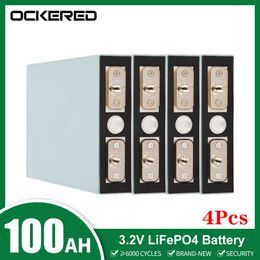 Ockered 4Pcs 3.2V 100Ah Prismatic Grade A Lifepo4 Battery Cell DIY Battery Pack 12V For Solar Energy Storage RV EV Electric car