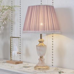 Table Lamps European Entry Luxury Romantic Cosy Marble Lamp For Bedroom Living Room Bedside Study Desk 220v