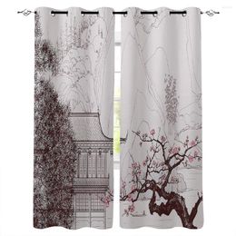 Curtain Bedroom Kitchen Curtains Plum Blossom Trees Flowers House Living Room Decoration Items Window For