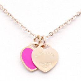 colar de joias de designer colares link joias de luxo pingente de coração pingente de amor personalizado feminino aço inoxidável feminino dia dos namorados corrente de colar