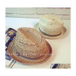 Wide Brim Hats Summer Sun Cap Hand Woven Men Foldable Sunshade Street Fashion Versatile Sunsn Women Hat 20220224 T2 Drop Delivery Ac Dht7X