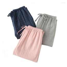 Women's Sleepwear 2023 Spring Women Cotton Sleep Bottoms Female Home Trousers Ladies Casual Plaid Pants Pantalon Femme Pijama De Mujer M-XL