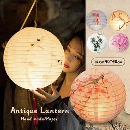 Other Event Party Supplies Chinese Oriental Style Round Paper Lantern Lamp Shade Restaurant Wedding Year Midautumn Spring Festival Decor 230206