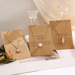 Fashion Butterfly Elephant Pearl Gold-Color Pendant Necklaces Feather Ring Clavicle Chains Necklace Women Jewelry Gift 0206
