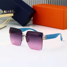 Outdoor Shades PC Half frame Fashion Classic Lady Mirrors For Women And Men Glasses Designer Sunglasses Unisex 8 Colours
