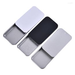 Storage Boxes Mini Iron Box Slide Cover Wedding Jewellery Cases Portable Tin Container Cosmetic Organiser