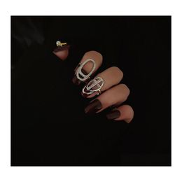 Band Rings Cool Wind High Sense Fingertip Ring Minority Design Nail Female Fashion Personalised Decoration Women Designer 1856 T2 Dr Dh7Hz