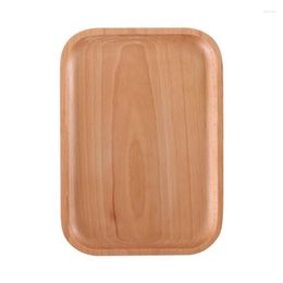 Plates 25x18cm Japanese Style Beech Tray Breakfast Plate Household Solid Wood Rectangular Fruit Wooden Bread Tea