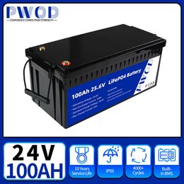 Grade A LiFePo4 Battery 200AH 24V Lithium Iron Phosphate Rechargeable Battery Bulit-in BMS For Kid Scooters Boat EV Golf Cart