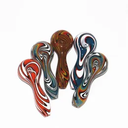 Glass Pipes Smoking Manufacture Hand-blown and Beautifully Handcrafted Bubbler Smoke Pipes Colourful Pipe Wholesale Herb Windmill Lollipop Colour Spoon Hand Pipe