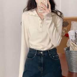 Women's T Shirts 5colors Autumn Winter Korean Style Women Slim Tops Turtleneck Knitted Long Sleeve T-shirt Womens Tees Shirt Femme (X2289)