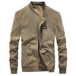 Men s Jackets TFU Spring Autumn Business Casual O Neck Bomber Jacket Coat Warm Classic Soft Solid Colour Pockets Plus 230207