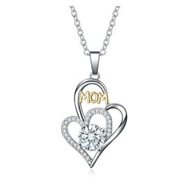 Lockets European And American Womens Necklace Including Chain Mom Colour Separation Heartshaped Diamond Inlaid Cross Border G Dhgarden Dhnlf