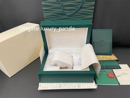 5A dark green watch boxes original wooden fashion gift box for 126610 126613 116500 228239 126710 126660 luxury Rolex watches box card booklet handbag-A