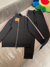 2023 new men's casual sports Tracksuits luxury brand design contrast zipper jacket set