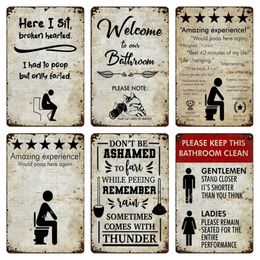 Toilet Safety Sign Vintage Metal Tin Sign Funny Bathroom WC Lavatory Toilettes Restroom Toilet Hotel Wall Art Decoration 20cmx30cm Woo