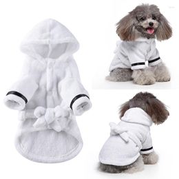 Dog Apparel Pet Bathrob Pajamas Sleeping Clothes Soft Bath Drying Towel For Puppy Dogs Cats