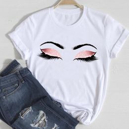 Women's T Shirts T-shirts Women Make Up Eye Face Cute Fashion Style 2023 Spring Summer Clothes Graphic Tshirt Top Lady Print Female Tee