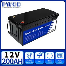 200AH LiFePo4 Battery 12V Bulit-in BMS Brand New Rechargeable Lithium Iron Phosphate Battery For Kid Scooters Boat EV RV