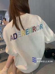 Men's Hoodies Sweatshirts Ader error letter embroidery sweater for men and women in spring autumn lovers loose round neck pullover long sleeve top 230206