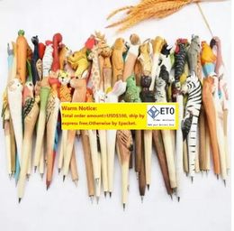 Animal Wooden carving creative ballpoint pen wood Ball point pens handmade sculpture student ballpoint