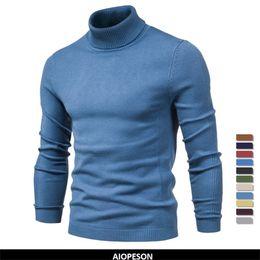 Men's Sweaters Winter Turtleneck Thick Mens Sweaters Casual Turtle Neck Solid Colour Quality Warm Slim Turtleneck Sweaters Pullover Men 230207