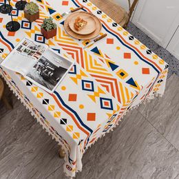 Table Cloth Linen Tablecloths Cotton Tassel Waterproof Oilproof Rectangle Cover Custom El Party Protector