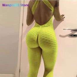 Women's Tracksuits Yoga Suits Women Sportswear Workout Clothes For Women Slim Fitness Yoga Set Stretchy Leggings Running Sets Bandage Gym Bodysuit 020723H