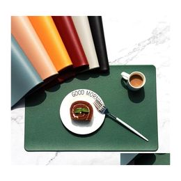 Mats Pads Table Mat Morandi Color Leather Placemat Heat Insation Pad Decorative For Home Restaurant Decoration Perfect Accessory D Dhxqq