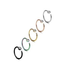 Nose Rings Studs Body Jewelrysteel Punk Clip On Fake Gem Lip Ear Piercing Unisex Women Jewellery Faux Septum Piercings Hoop Drop Deli Dhvjx