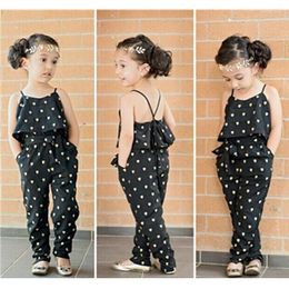 Clothing Sets 2023 Children's Fashion Onesie Trend Girls Halter With Polka Dot Fake Two