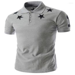 Men's Polos Geek Summer POLO Shirt Stars Printing Fashion Short Sleeve Printed Sleeved