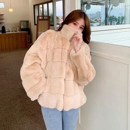 Women's Fur & Faux Warm Jacket For Women Coats Winterwear Solid Winter 2023 Fashion Coat Mink Teddy