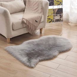 Carpets White Long Hairy Artificial Wool Rugs And For Home Bedroom Living Room Chair Sofa Non-Slip Carpet Solid Simple Fur