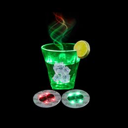 Bar Decor Lights Bottle Novelty Lighting Liquor Bottles RGB LED Coaster Sticker Light Drinks Flash Light Up Cup Coaster Flashing Service Lights Multicolors usastar